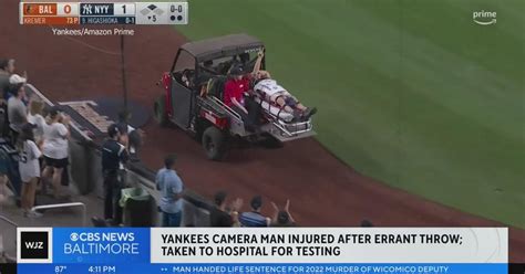 Cameraman injured at Yankee Stadium by wild throw has broken eye socket